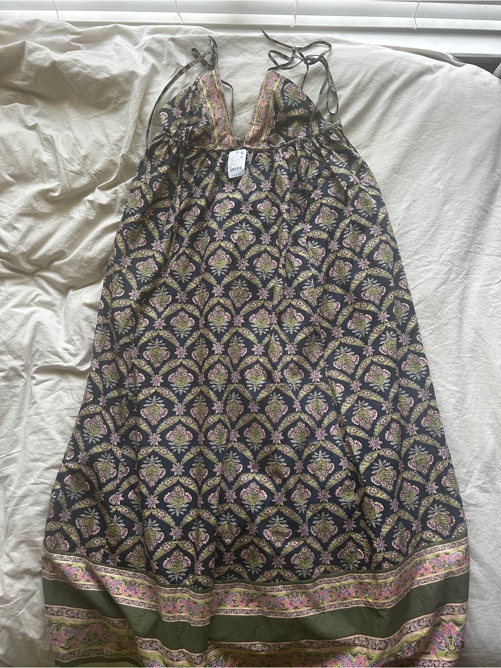 Free People Medium Black Floral Halter Sundress